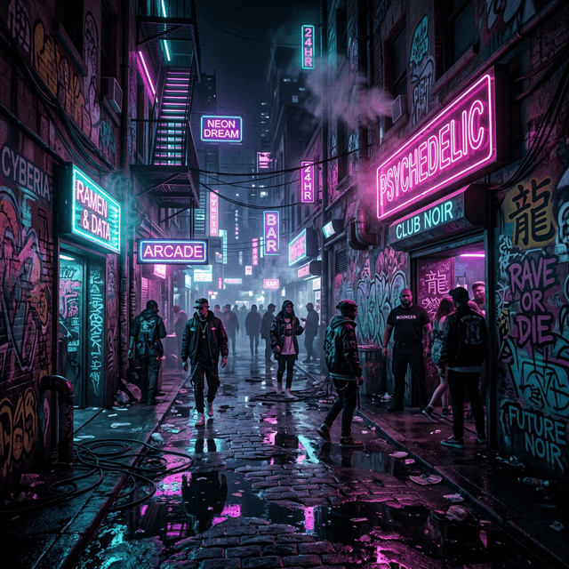 Neon Alleyway Background